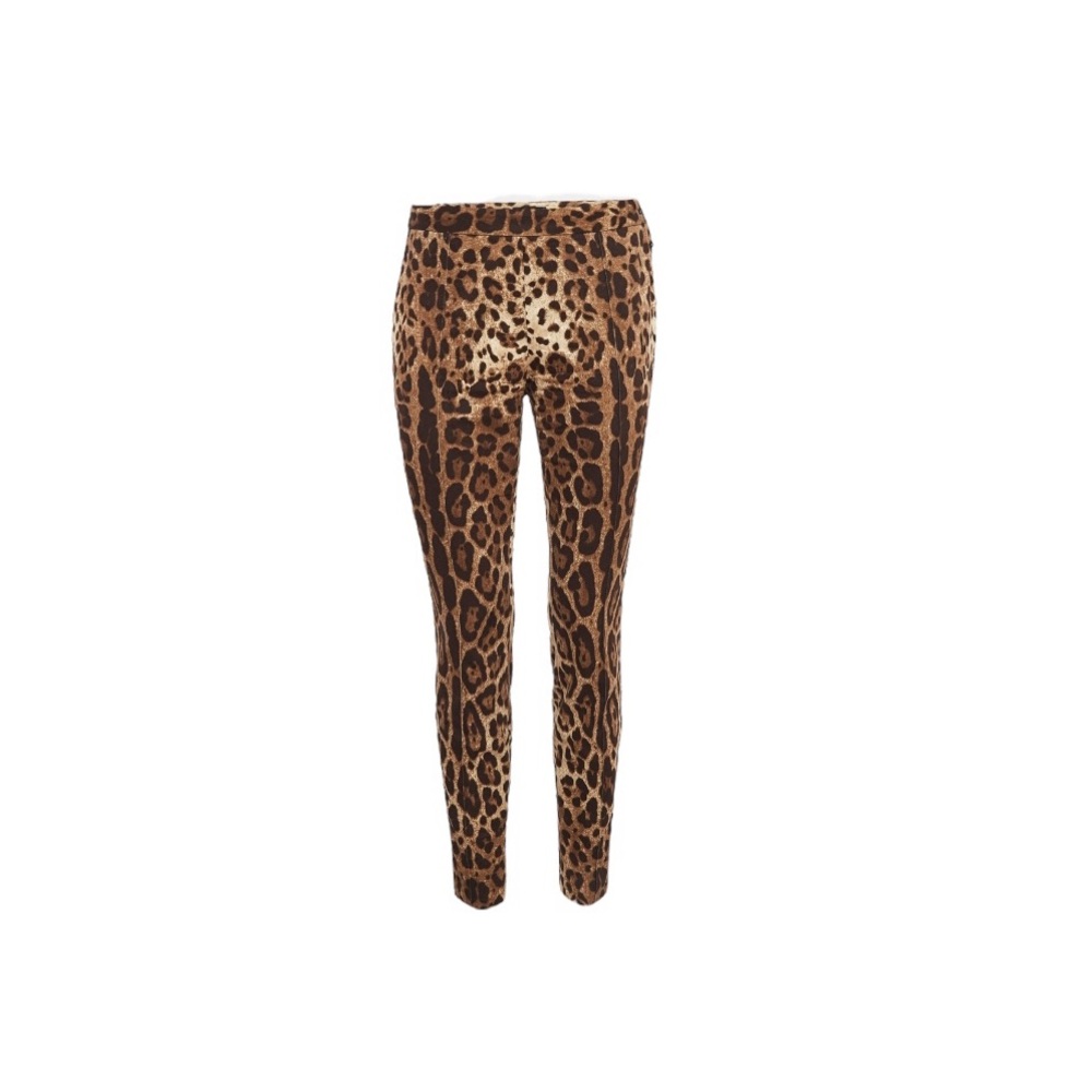 🐆 𝐃𝐎𝐋𝐂𝐄 & 𝐆𝐀𝐁𝐁𝐀𝐍𝐀 Leopard-Print Slim Pants – Size IT 42 (US 6)